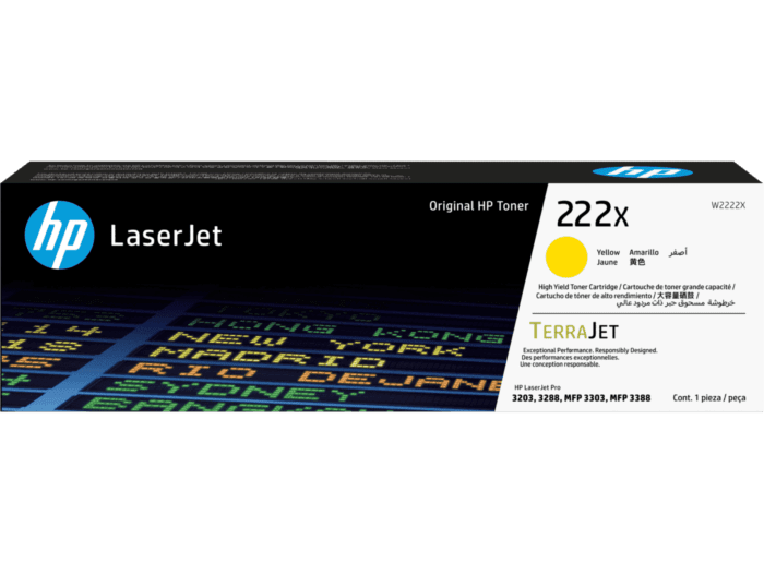 HP 222X High Yield Yellow Original LaserJet Toner Cartridge
